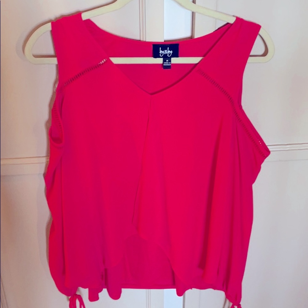 Beautiful coral, long sleeved blouse!